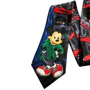 Disney Rare Vintage Polyester Holliday Micky Print Tie